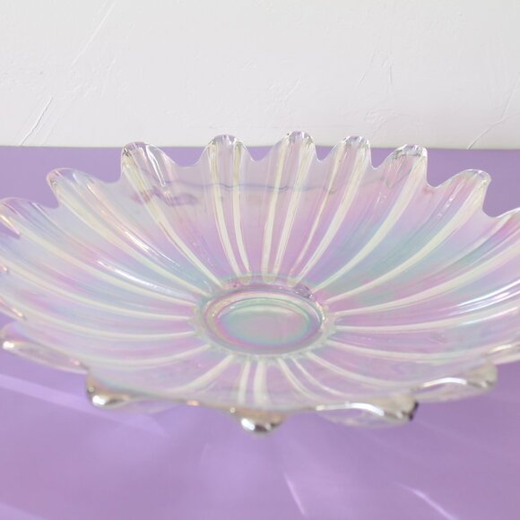 Vintage MCM Iridescent Glass Bowl, Federal Glass co. Celestial - Picture 2 of 8